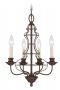 Venezia Antique Bronze 4 Arm Wire Chandelier